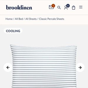 Brooklinen Classic Percale Striped Pillowcase Set (2 total)